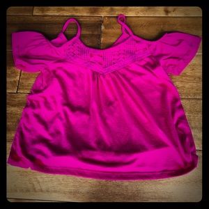 Girls Pink Laced Cold Shoulder